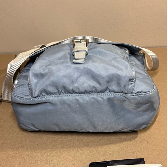 Prada blue nylon triangle logo vela crossbody bag - Picture 13 of 15